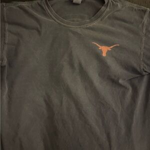 Texas Longhorns Austin Comfort Colors Charcoal Tee with Orange Logo